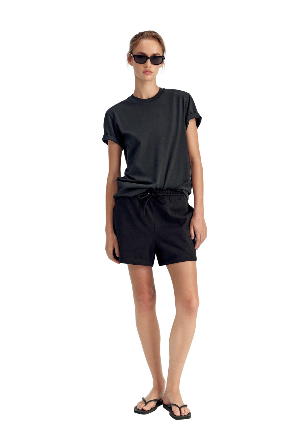 картинка Шорты Zara Benito Antonio Collection Paperbag Waist Cotton, черный от магазина Одежда+