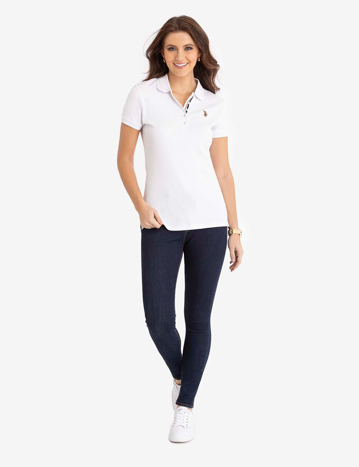 картинка Женская футболка-поло U.S. Polo Assn. Solid Interlock, белый от магазина Одежда+