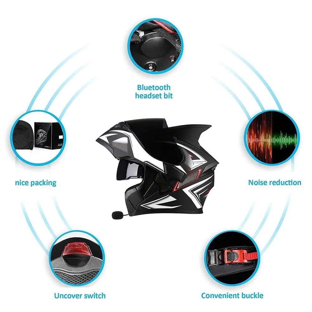 картинка Мотоциклетный шлем-трансформер с Bluetooth, DJCALA, A от магазина Одежда+