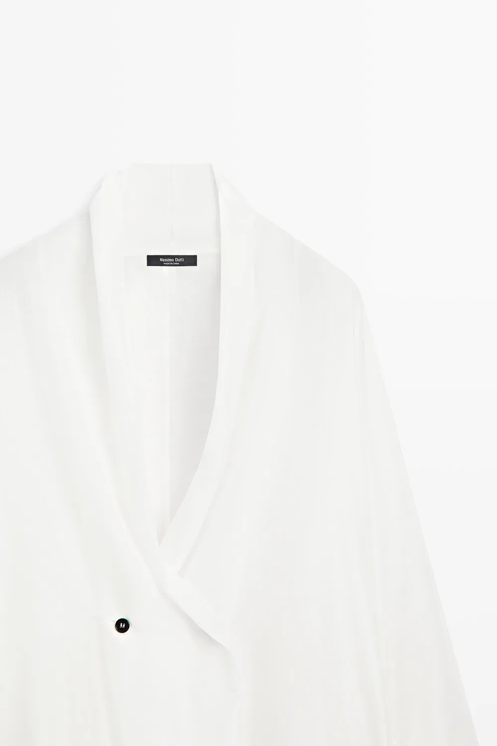 картинка Кимоно Massimo Dutti, в стиле смокинга из 100% шелка, кремовый от магазина Одежда+
