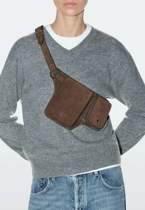 картинка Раздельная двойная поясная сумка Massimo Dutti, Sand от магазина Одежда+