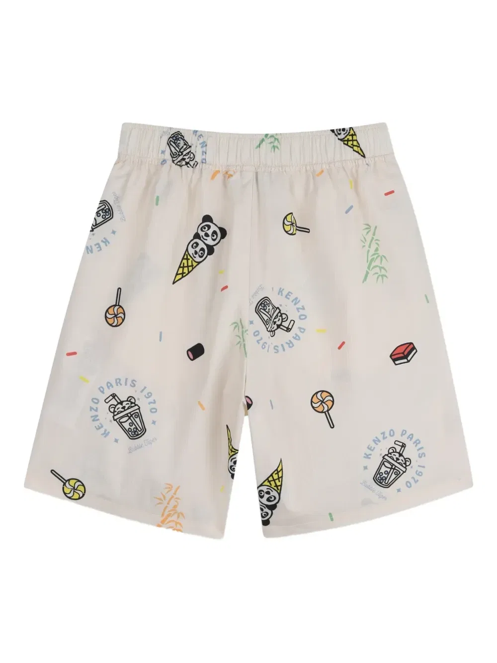 картинка Шорты-бермуды с графичным принтом Kenzo Kids, бежевый от магазина Одежда+