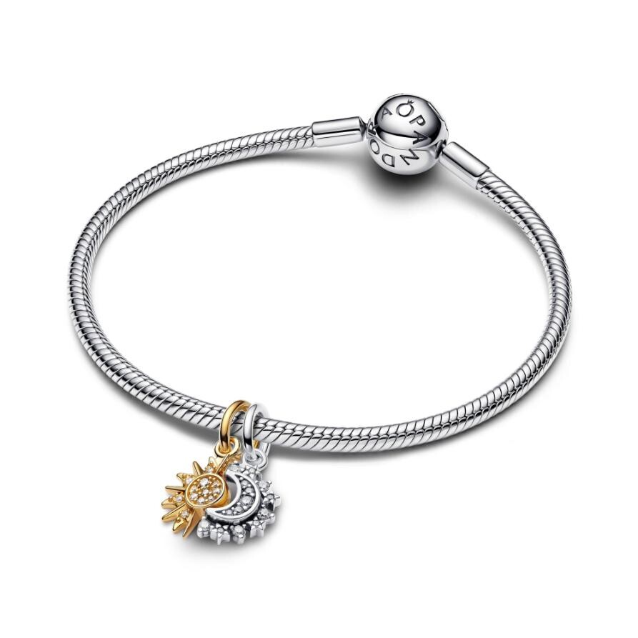 картинка Шарм Pandora Splittable Sun & Moon Dangle, серебро/золото от магазина Одежда+