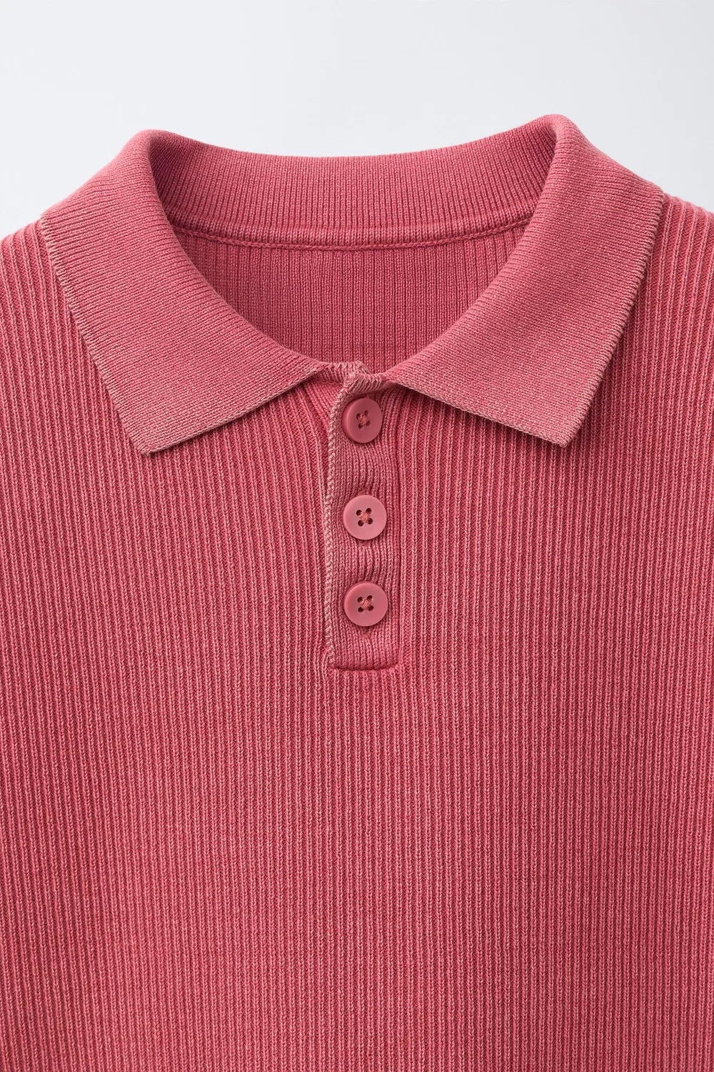 картинка Рубашка-поло в рубчик с кислотной обработкой ZARA, Strawberry от магазина Одежда+