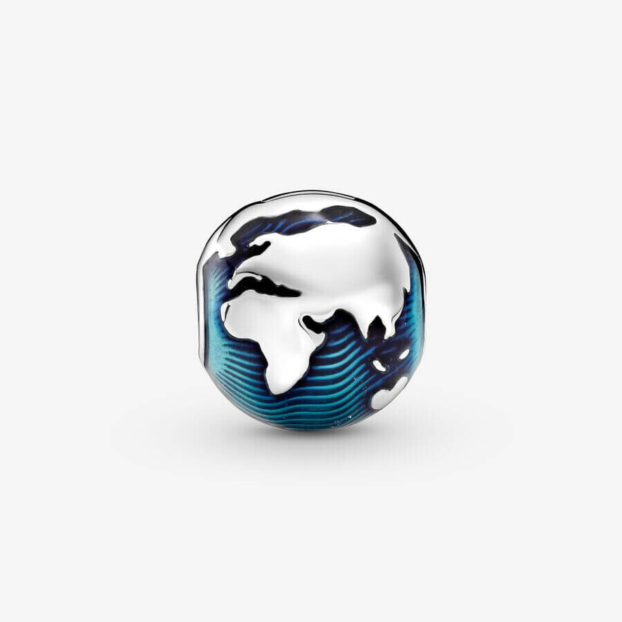 картинка Шарм-клипса Pandora Moments Globe, серебро/синий от магазина Одежда+
