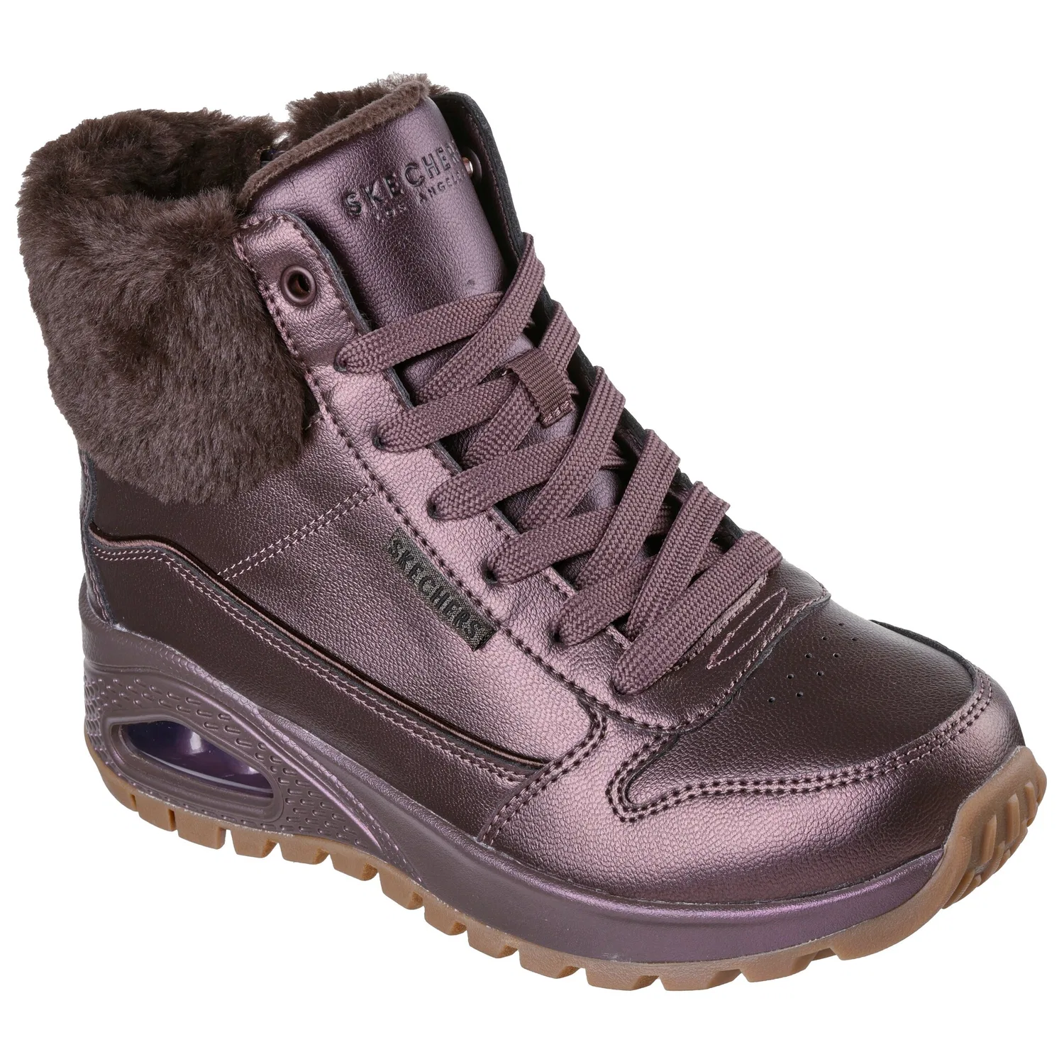 картинка Женские дутики на тракторной подошве Skechers, Aubergine от магазина Одежда+