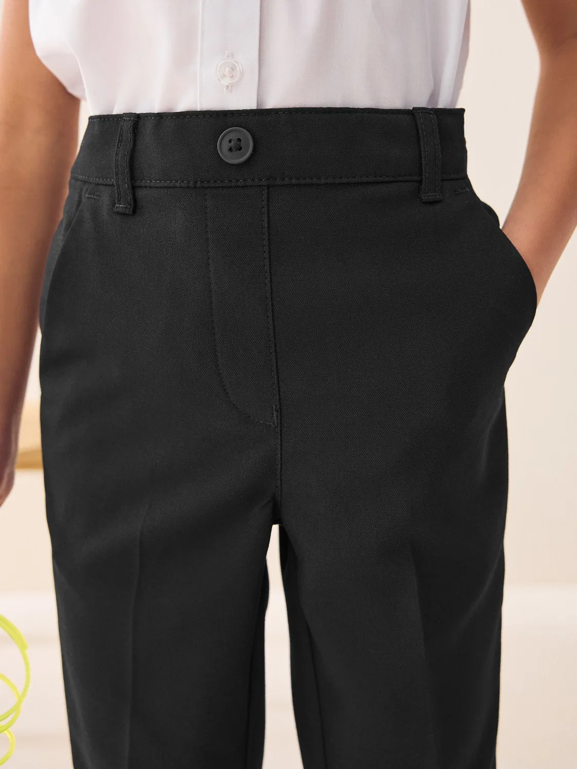 картинка Брюки школьные на резинке Plain Front Next, черные от магазина Одежда+
