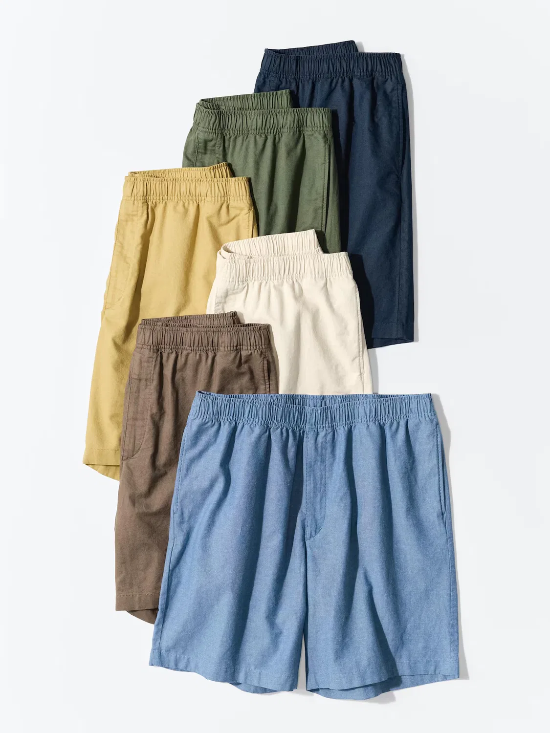 картинка Шорты Uniqlo, из смесовой льняной ткани, коричневый от магазина Одежда+