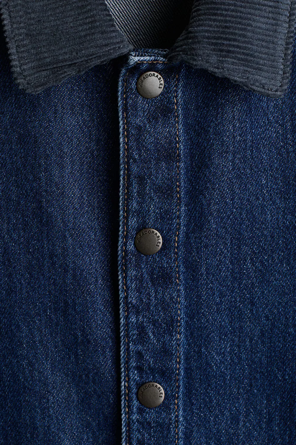 картинка Джинсовая куртка с вельветовым воротником H&M, Dunkles Denimblau от магазина Одежда+