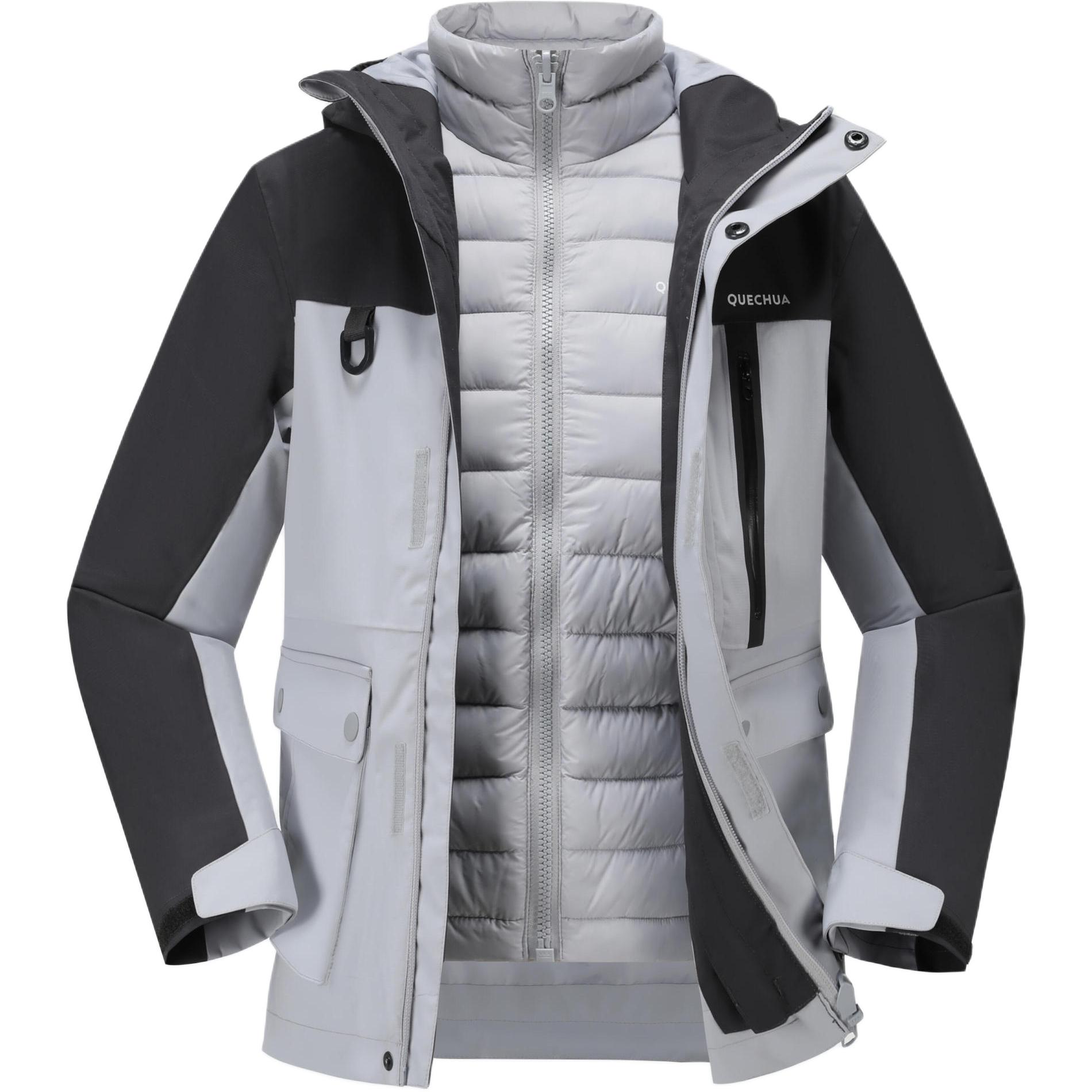 картинка Ветровка для младших школьников DECATHLON, Угольно-серый/Серебристо-серый от магазина Одежда+