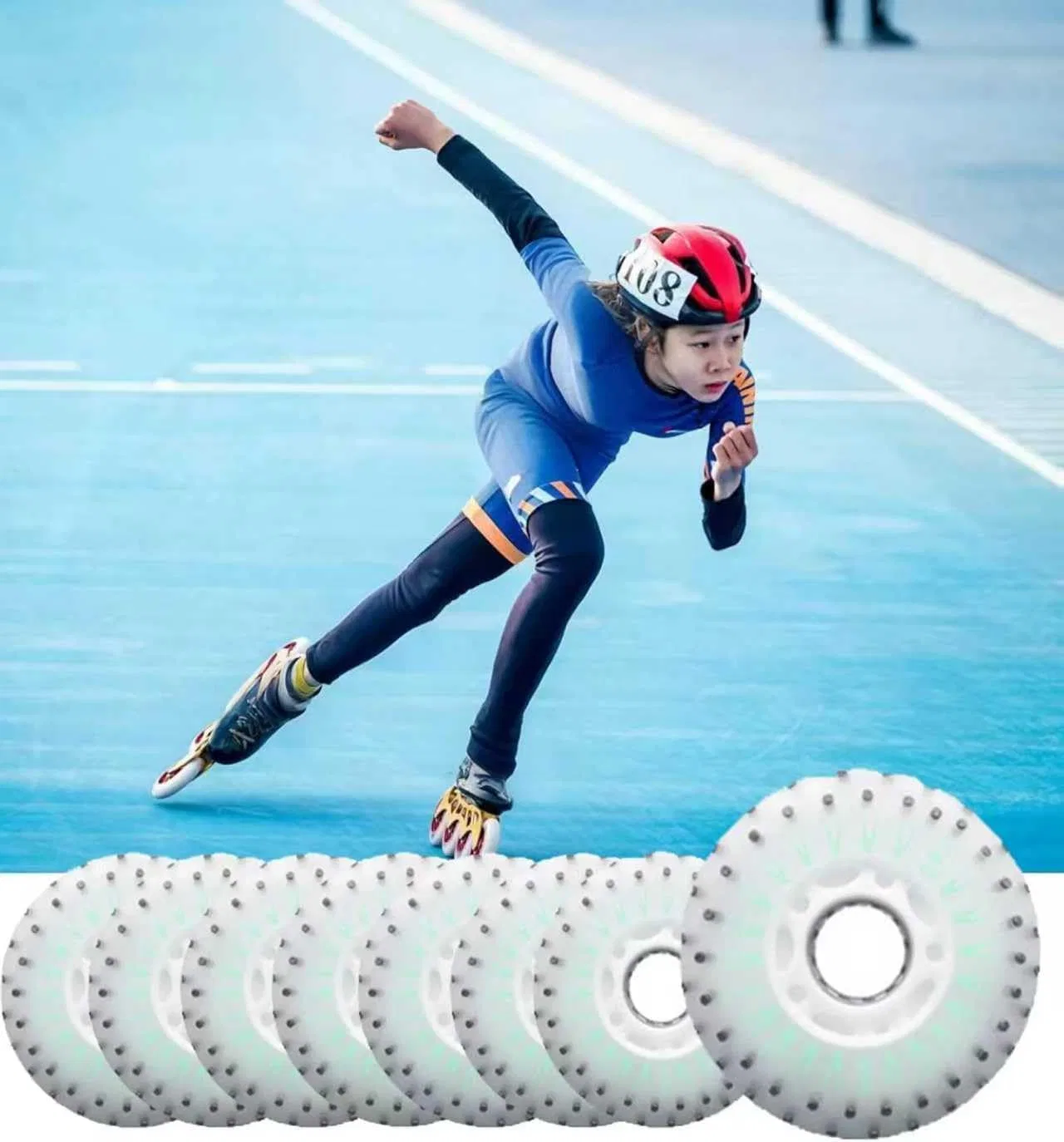 картинка Светящиеся колёса для роликовых коньков 62mm, Green от магазина Одежда+