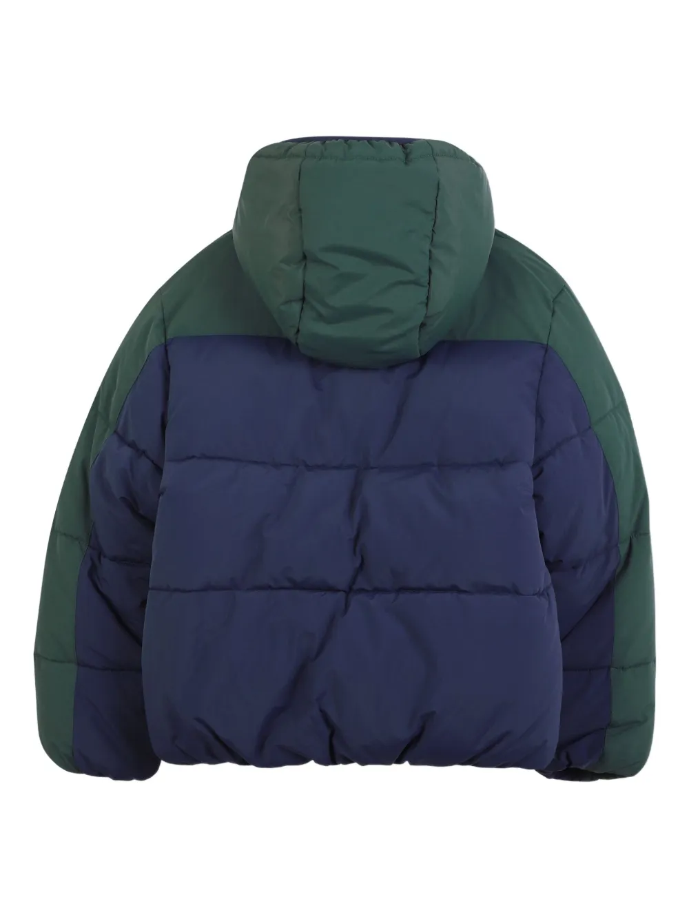 картинка Утепленная куртка с капюшоном и цветными блоками Timberland Kids, синий от магазина Одежда+