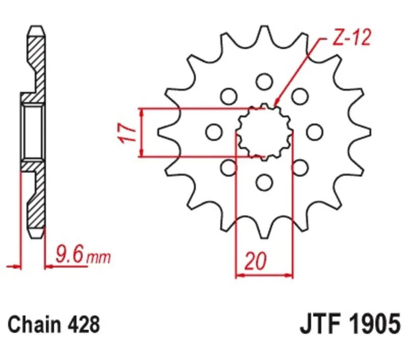 картинка Звезда JT SPROCKETS 1905 428 13 зубьев от магазина Одежда+