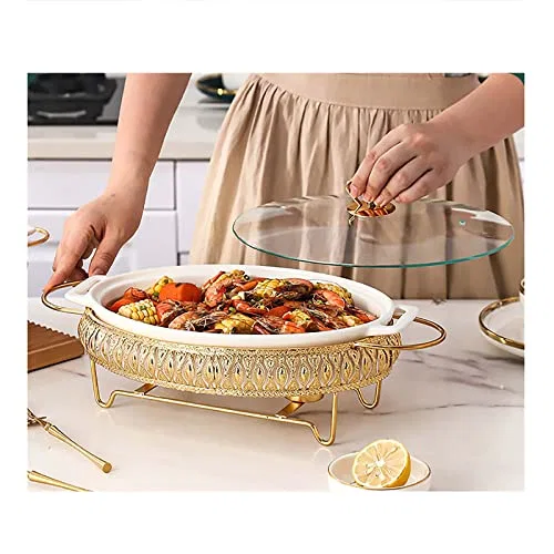 картинка Жаропрочное блюдо овальное с крышкой MYUYEE, Gold от магазина Одежда+
