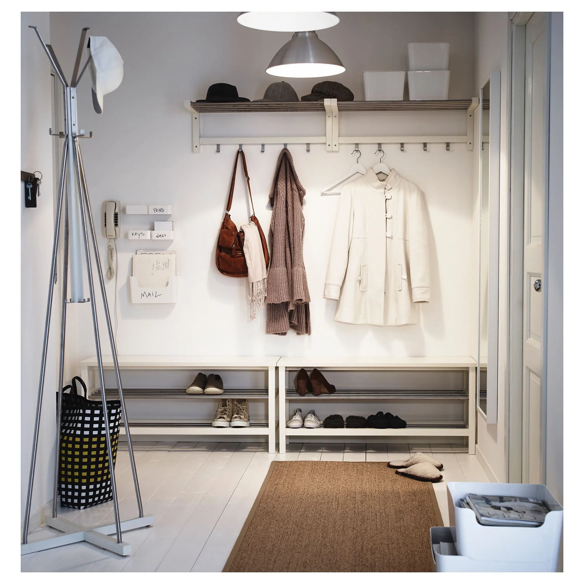 картинка Вешалка с крючками, белая, 79х32 см, TJUSIG IKEA от магазина Одежда+