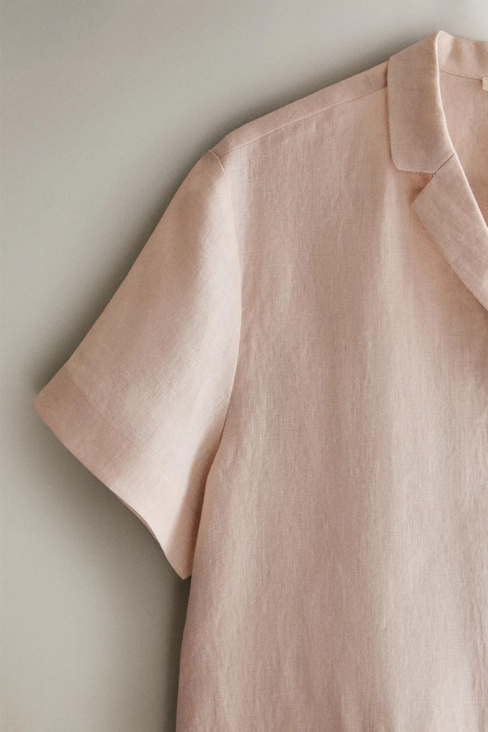 картинка Льняная рубашка с коротким рукавом ZARA, Pink от магазина Одежда+