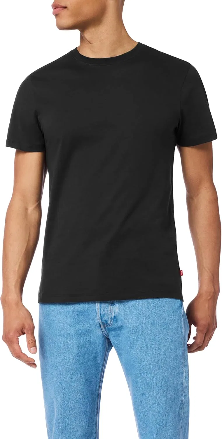 картинка Комплект футболок Levi's Basic Crew Neck, 4 предмета, черный от магазина Одежда+
