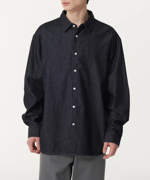 картинка Мужская джинсовая рубашка MUSINSA STANDARD Relaxed Denim Shirt от магазина Одежда+