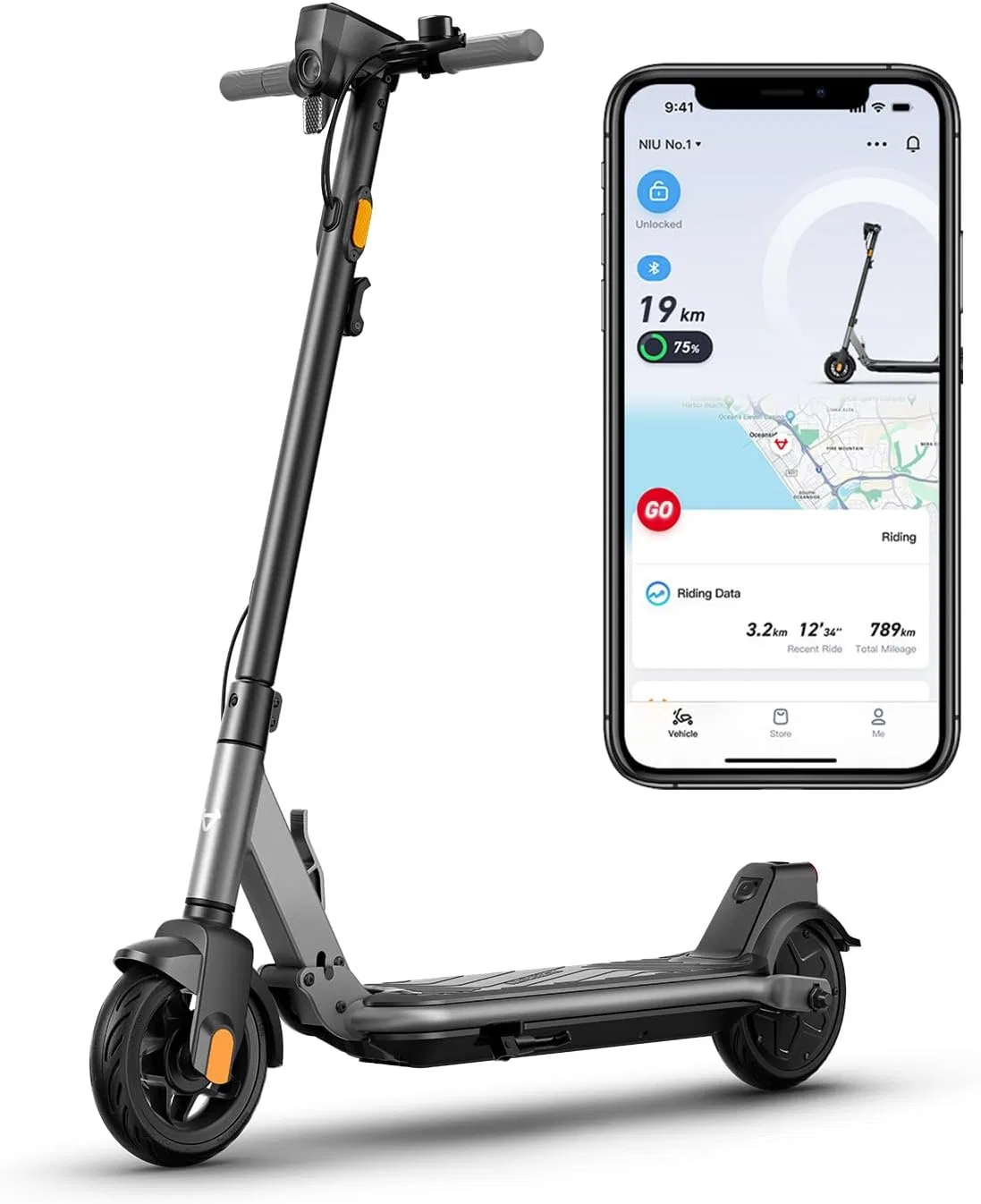 картинка Самокат NIU K1PRO, черный от магазина Одежда+