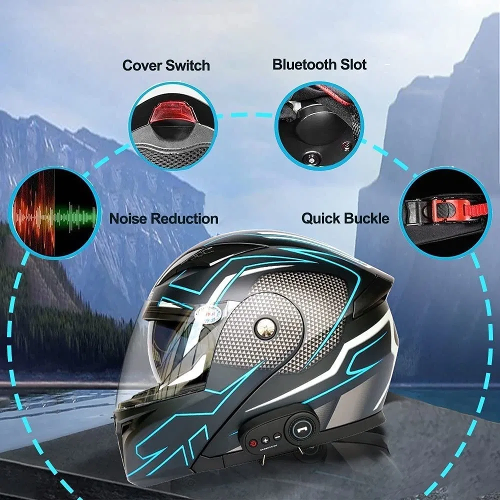 картинка Мотоциклетный шлем-трансформер с Bluetooth STTTBD, C от магазина Одежда+