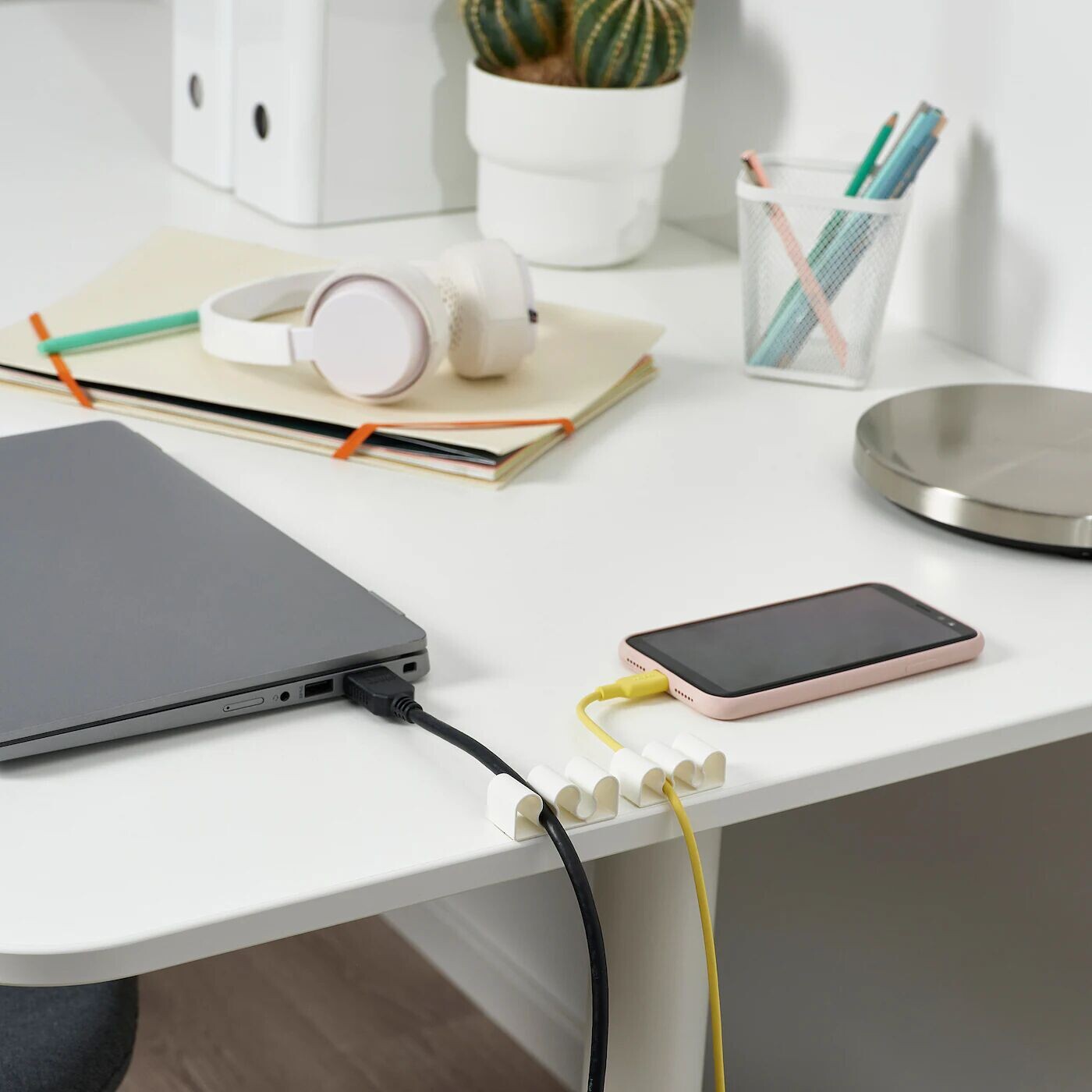 картинка Держатель кабеля, комплект из 3 шт., белый, KALKSTUFF IKEA от магазина Одежда+