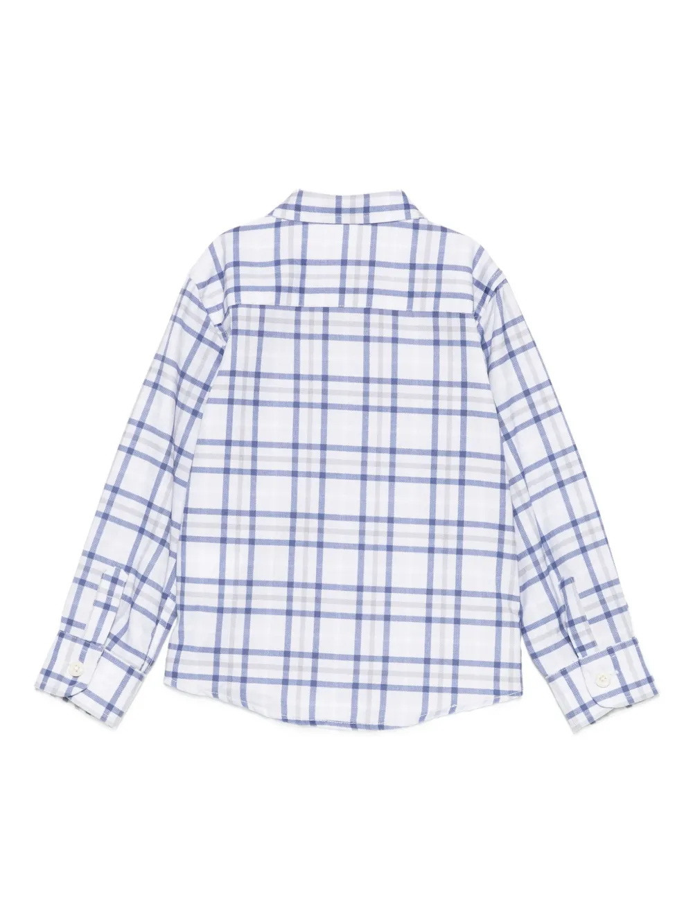 картинка Рубашка в клетку с длинными рукавами Trussardi Junior, белый от магазина Одежда+