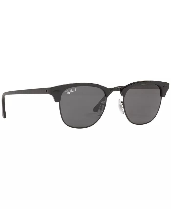 картинка Поляризационные солнцезащитные очки, RB3016 CLUBMASTER Ray-Ban, черный от магазина Одежда+