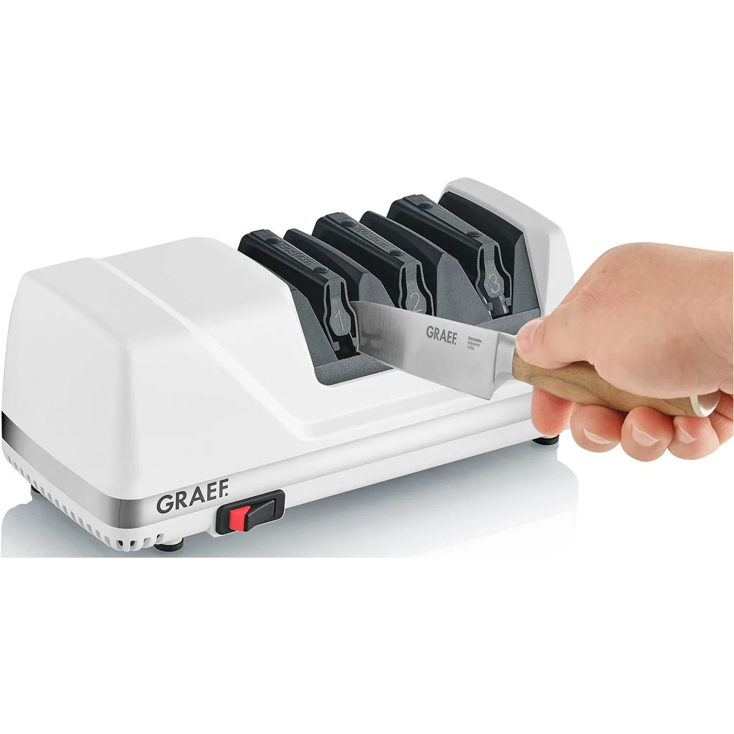 картинка Точилка для ножей электрическая Graef CC 150, Белый от магазина Одежда+