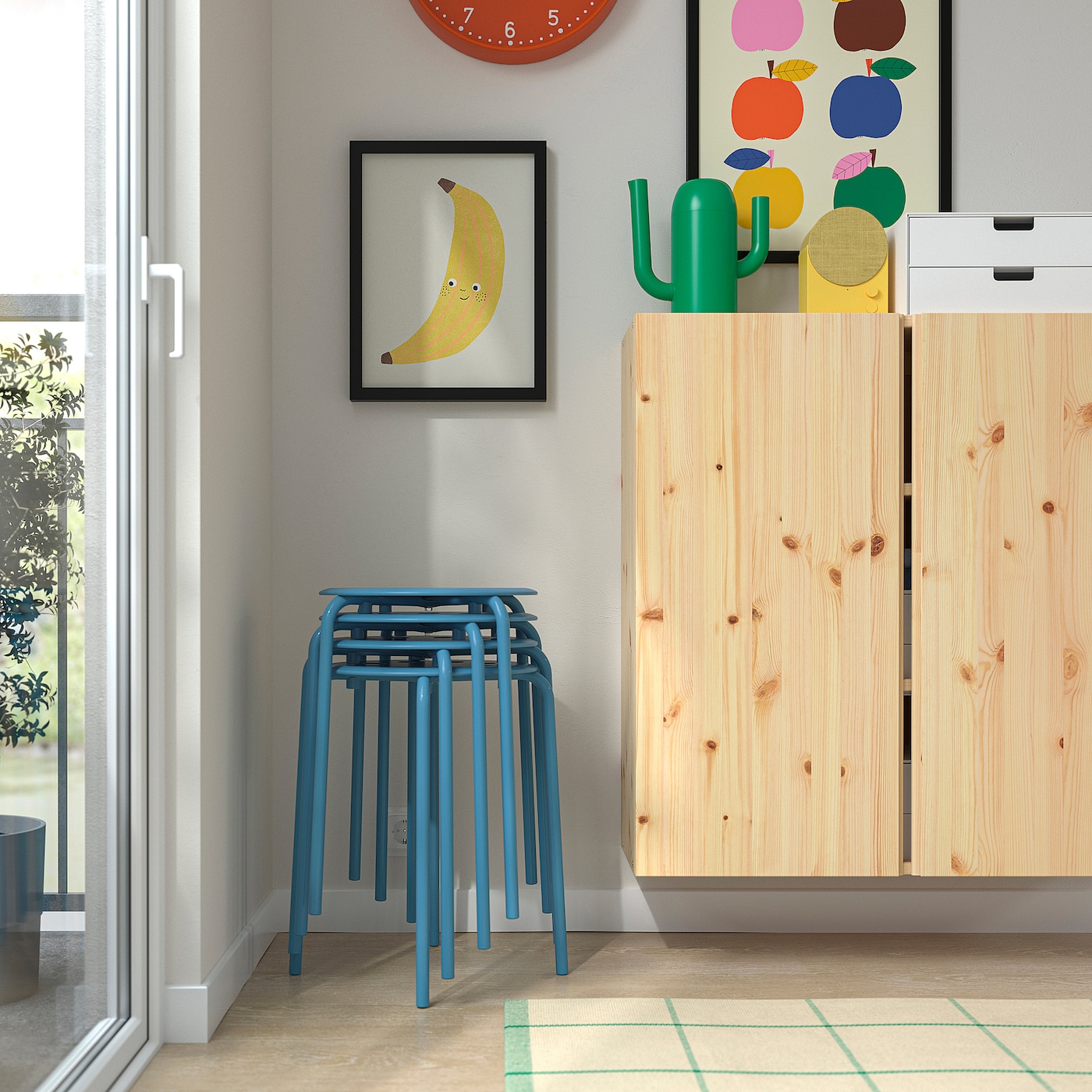 картинка Табурет Ikea Marius, 45 см, синий от магазина Одежда+