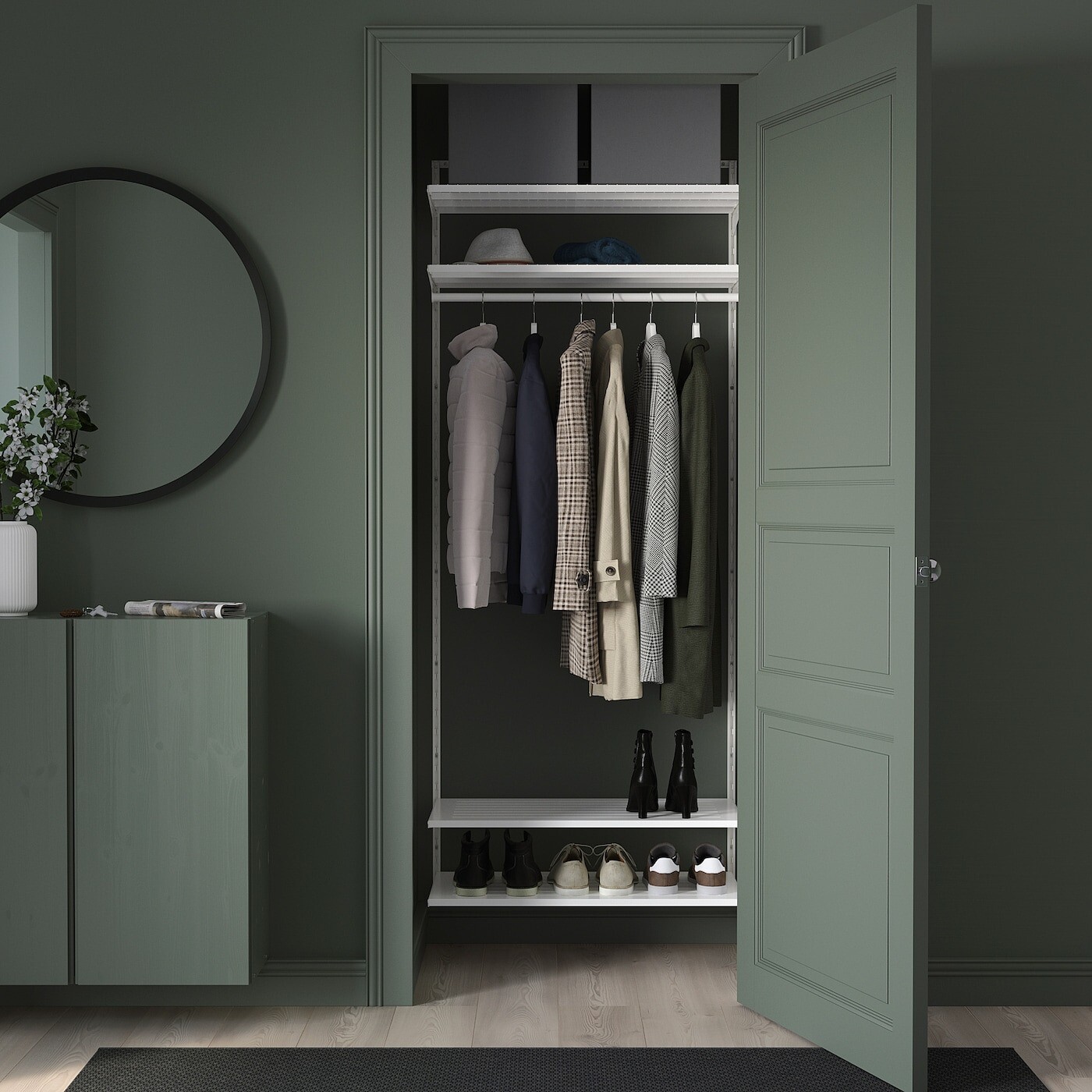 картинка Системе хранения Ikea Boaxel, 82x40x201 см, белый от магазина Одежда+