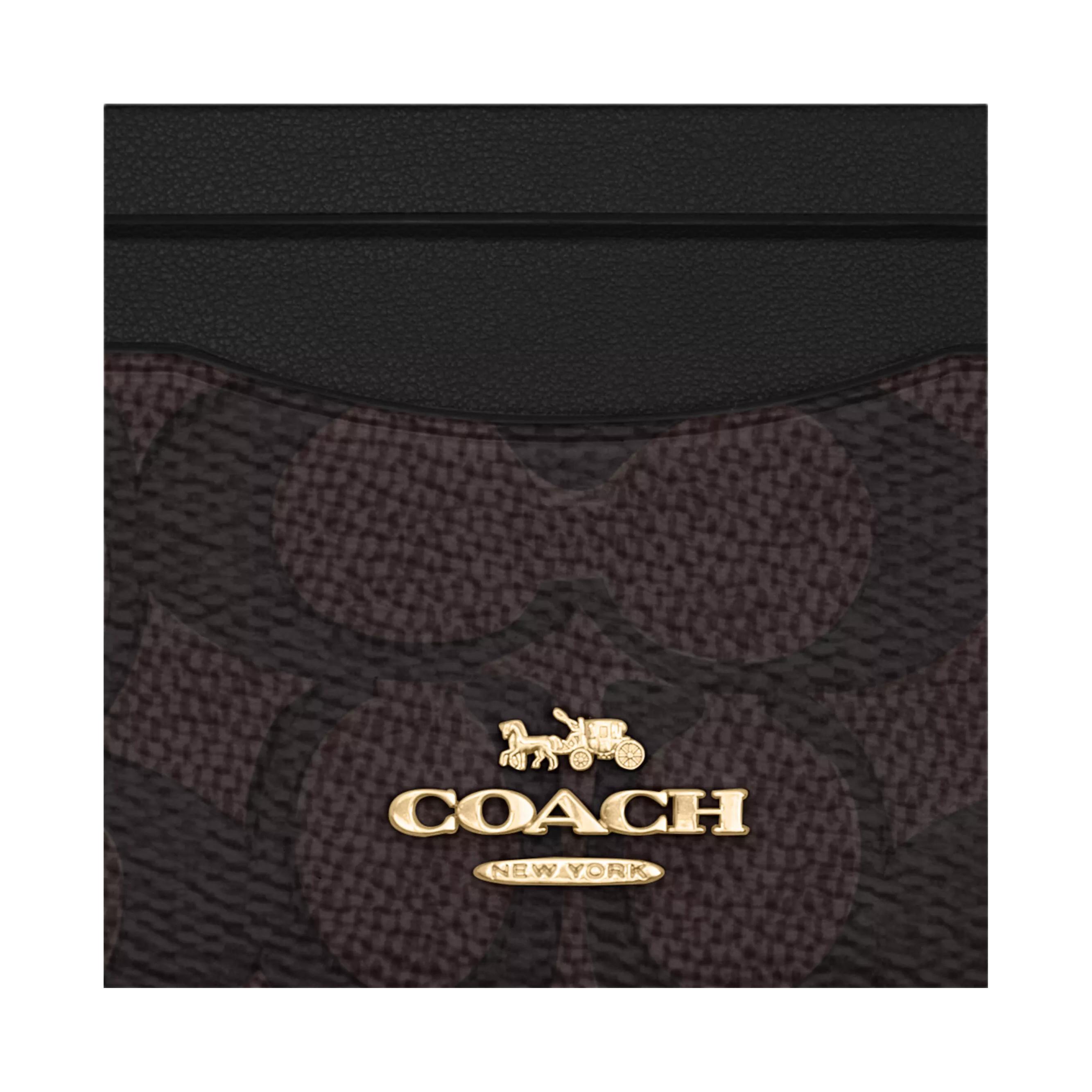 картинка Мини-картхолдер COACH Signature Canvas, черный от магазина Одежда+