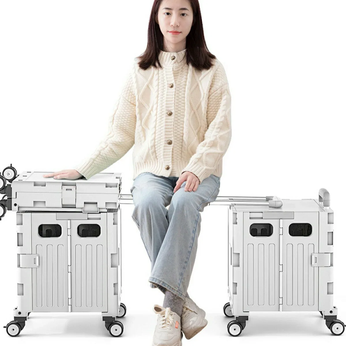 картинка Складная тележка для покупок, Off White от магазина Одежда+