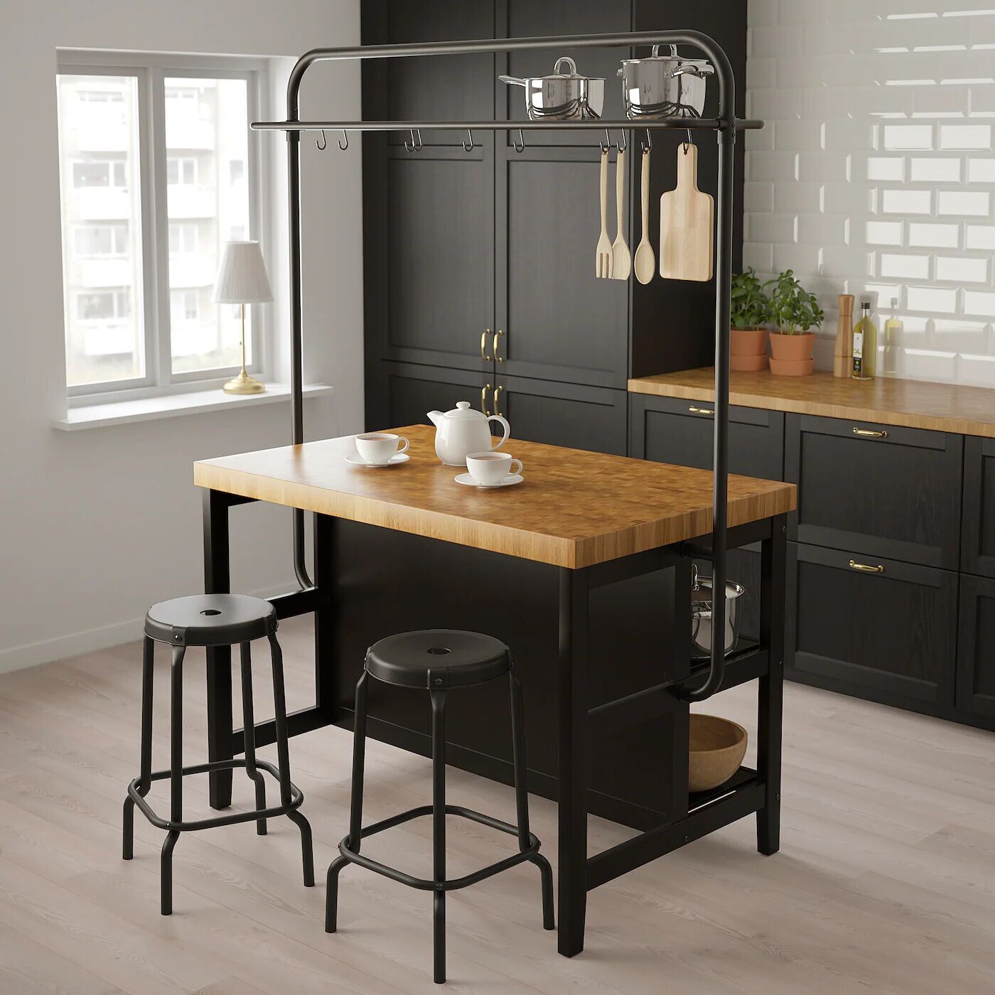 картинка Каркас для кухонного острова, черный, VADHOLMA IKEA от магазина Одежда+