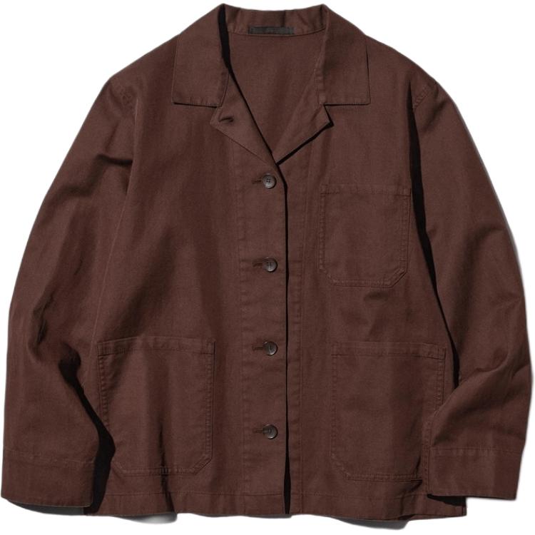картинка Куртка Uniqlo Linen Blend, 37 коричневый от магазина Одежда+
