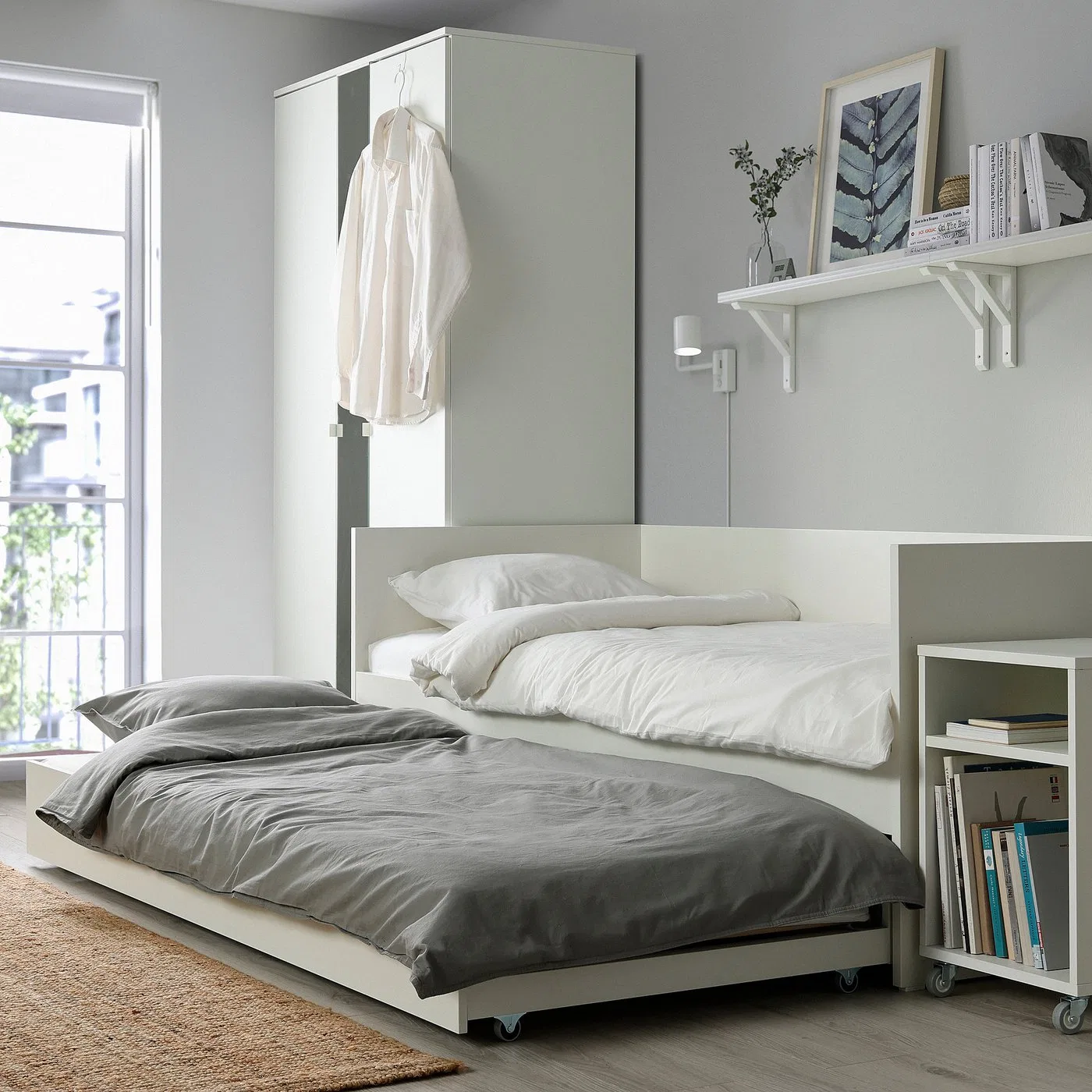 картинка Выдвижная кровать IKEA VIHALS, 80x200 см, белый от магазина Одежда+