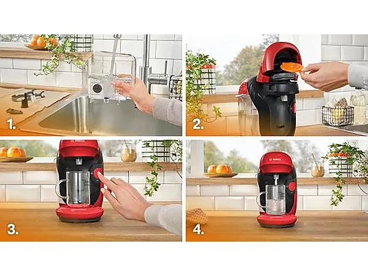 картинка Кофемашина капсульная Bosch TAS113E, красный от магазина Одежда+