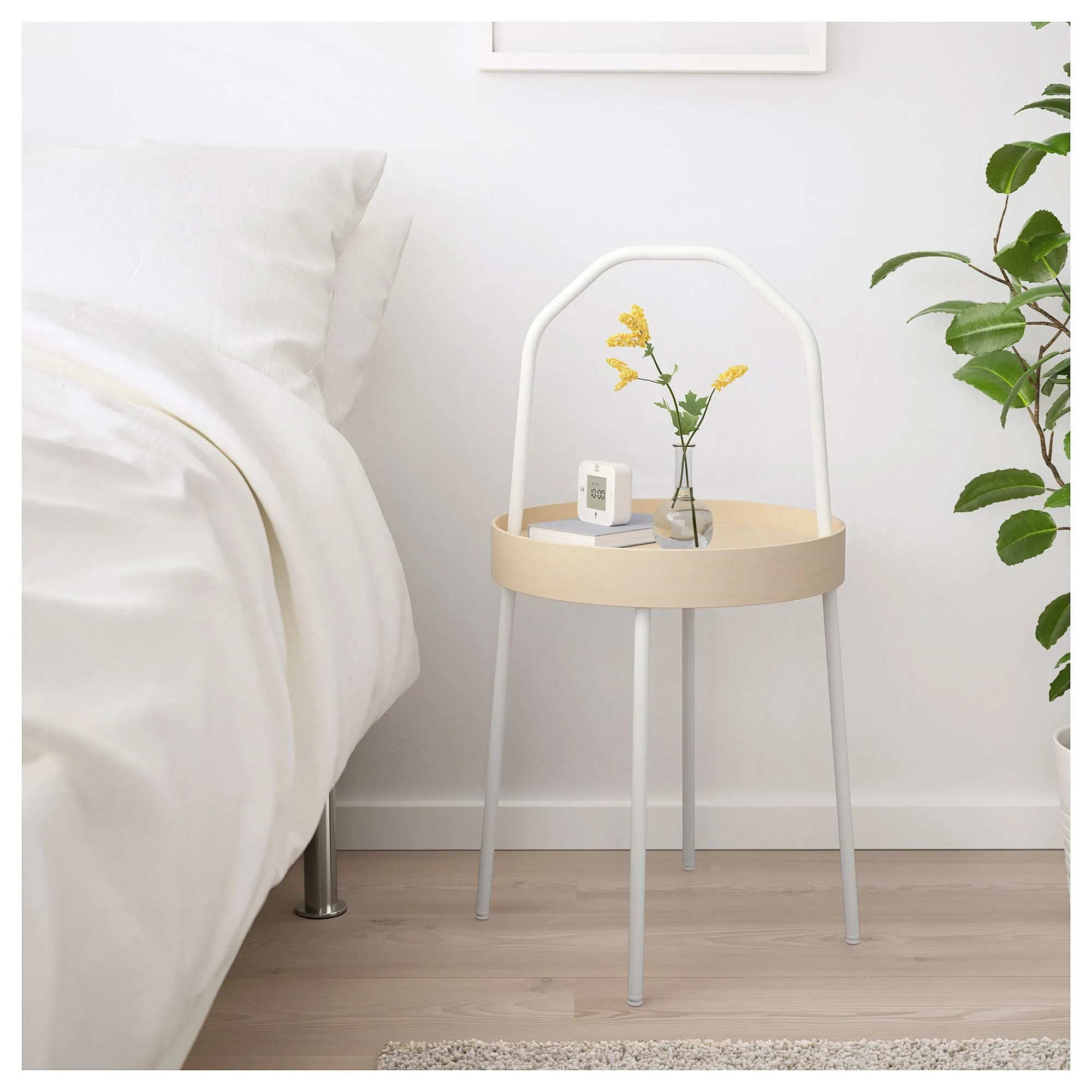 картинка Приставной столик, белый, 38 см, BURVIK IKEA от магазина Одежда+