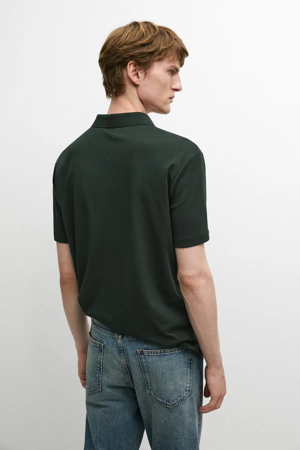 картинка Поло Massimo Dutti 100% Cotton Short Sleeve Shirt, хаки от магазина Одежда+