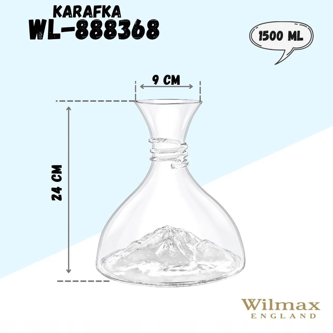 картинка Декантер 1,5 л стеклянный Wilmax England, Бесцветный от магазина Одежда+