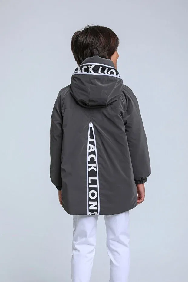 картинка Детское пальто для девочек с вышивкой Jack luxery Hausekids, Anthracite от магазина Одежда+