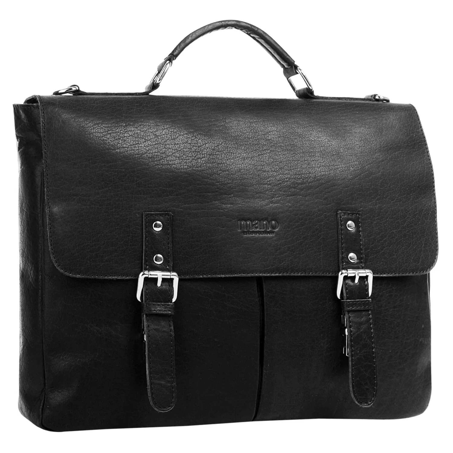 картинка Кожаный портфель MANO, Black от магазина Одежда+