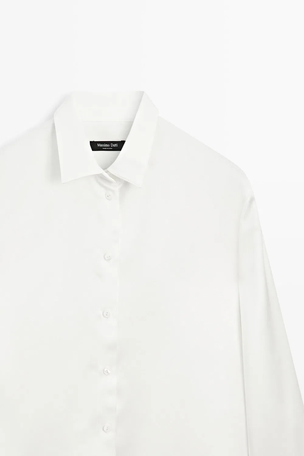картинка Рубашка Massimo Dutti, атласная, струящаяся, белый от магазина Одежда+