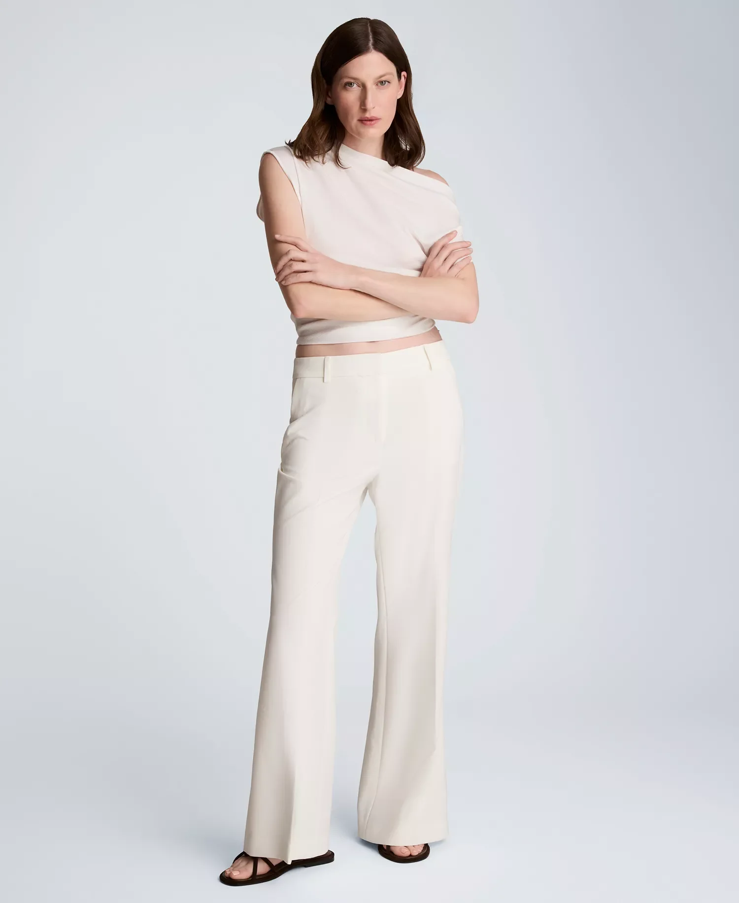 картинка оп Kenneth Cole Asymmetrical Drape Short-Sleeve, белый от магазина Одежда+