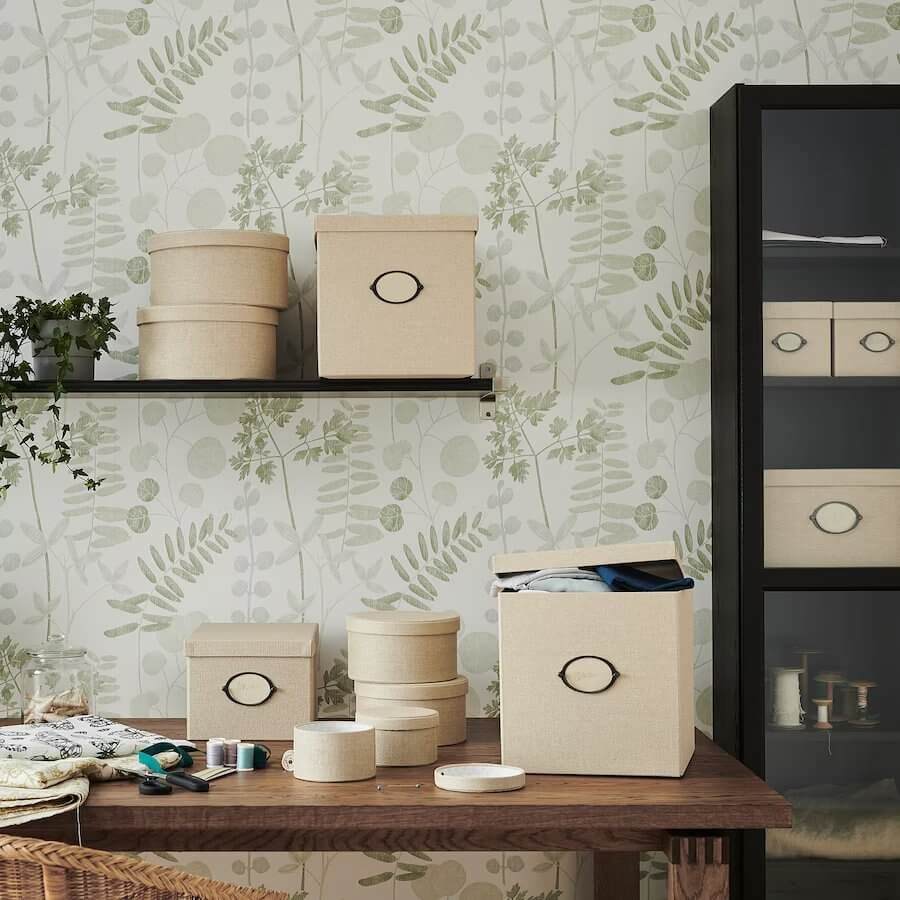 картинка Коробка с крышкой Ikea Kvarnvik 32x35, бежевый от магазина Одежда+