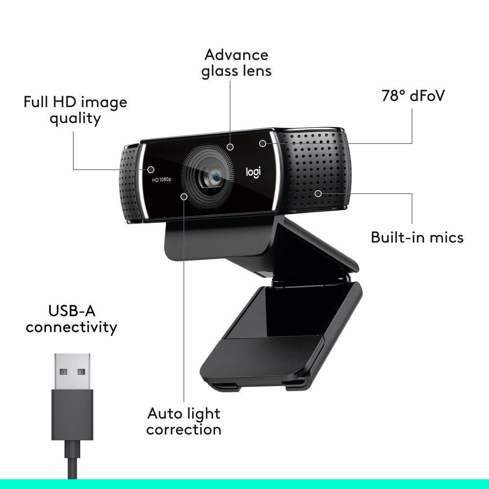 картинка Веб-камера Logitech C922 Pro Stream Webcam 960-001087 от магазина Одежда+