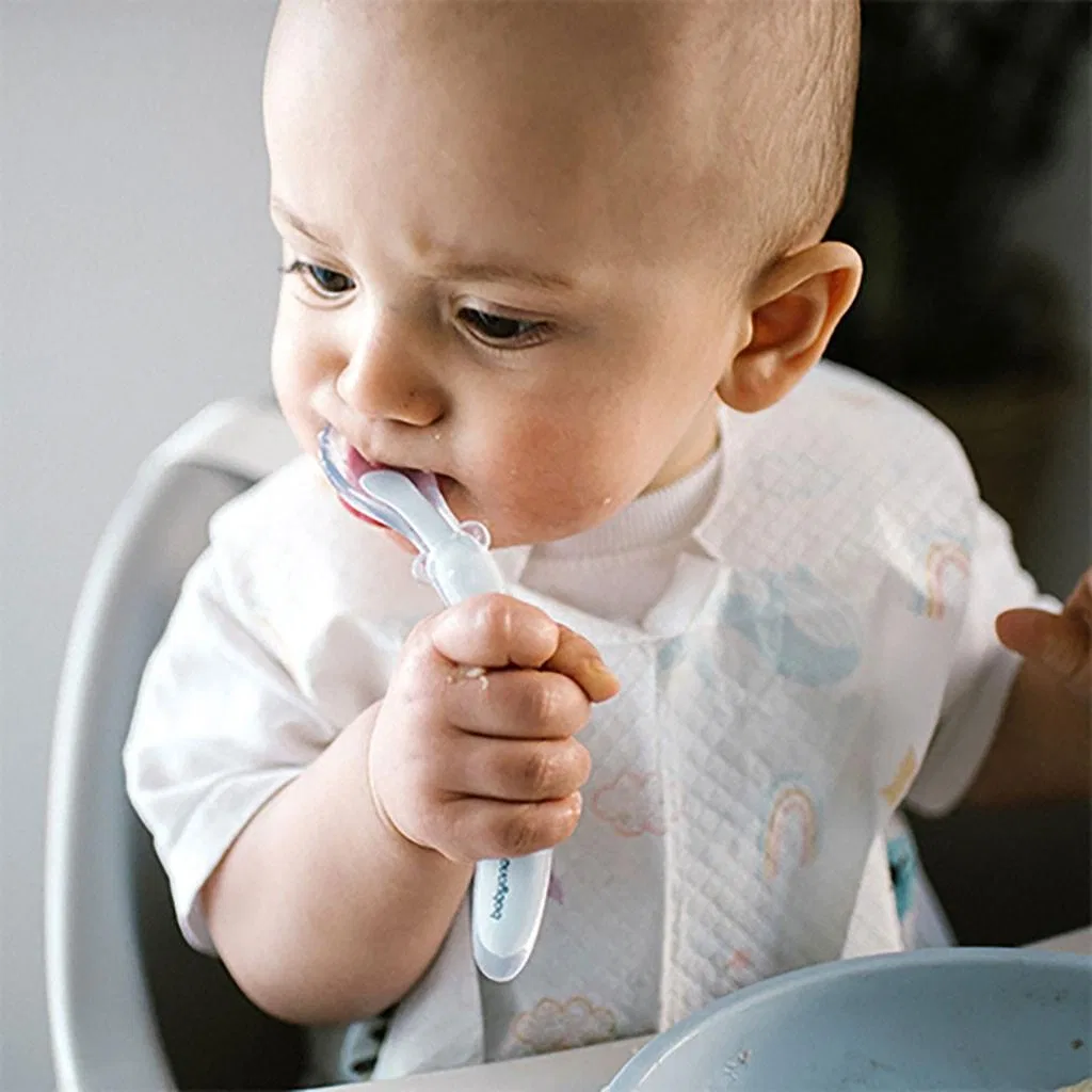 картинка Детский гибкий ложка из силикона BabyOno, Синий от магазина Одежда+