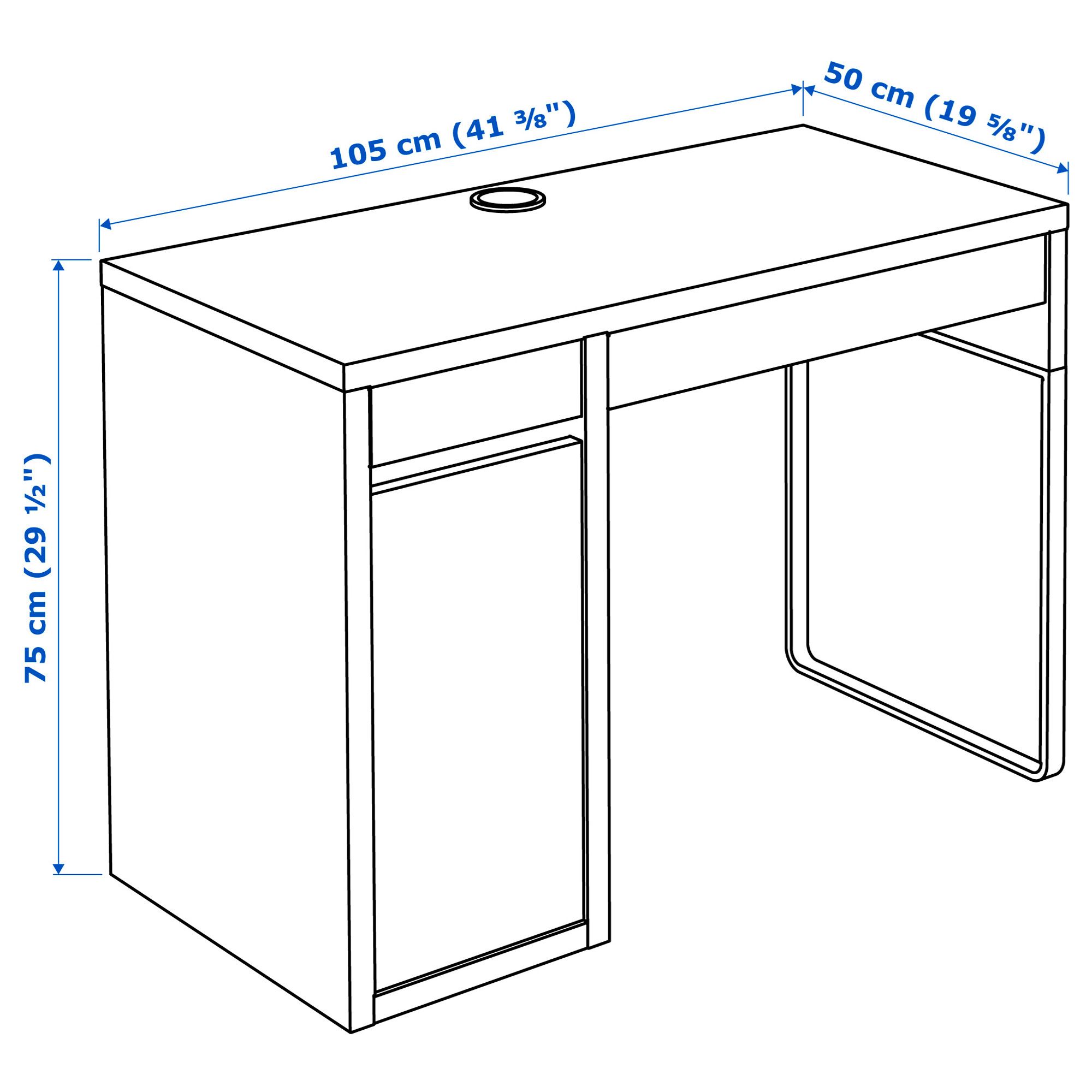 картинка Письменный стол IKEA MICKE, 105x50 см, белый от магазина Одежда+