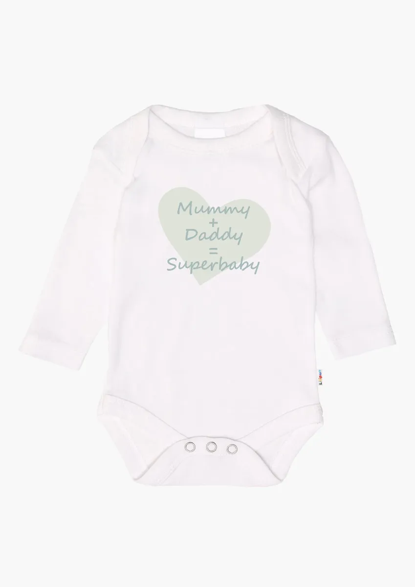 картинка Боди Liliput "Superhero / Superbaby", с кнопками в промежности, белый от магазина Одежда+