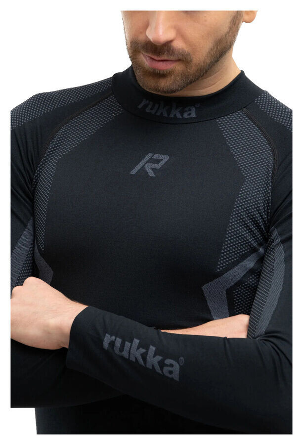 картинка Бесшовная рубашка Xeno-R Rukka, черный/серый от магазина Одежда+