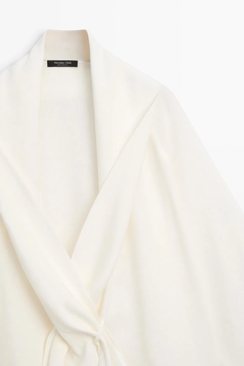 картинка Рубашка Massimo Dutti, струящаяся из льняной смеси с завязками, белый от магазина Одежда+